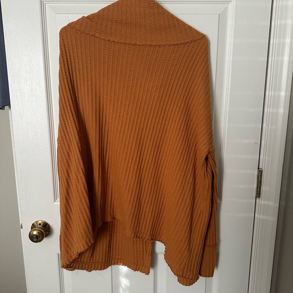 Cozy Orange Waffle Knit Sweater